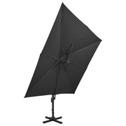 Ombrellone a Sbalzo con Doppia Copertura 300x300 cm Nero 312376