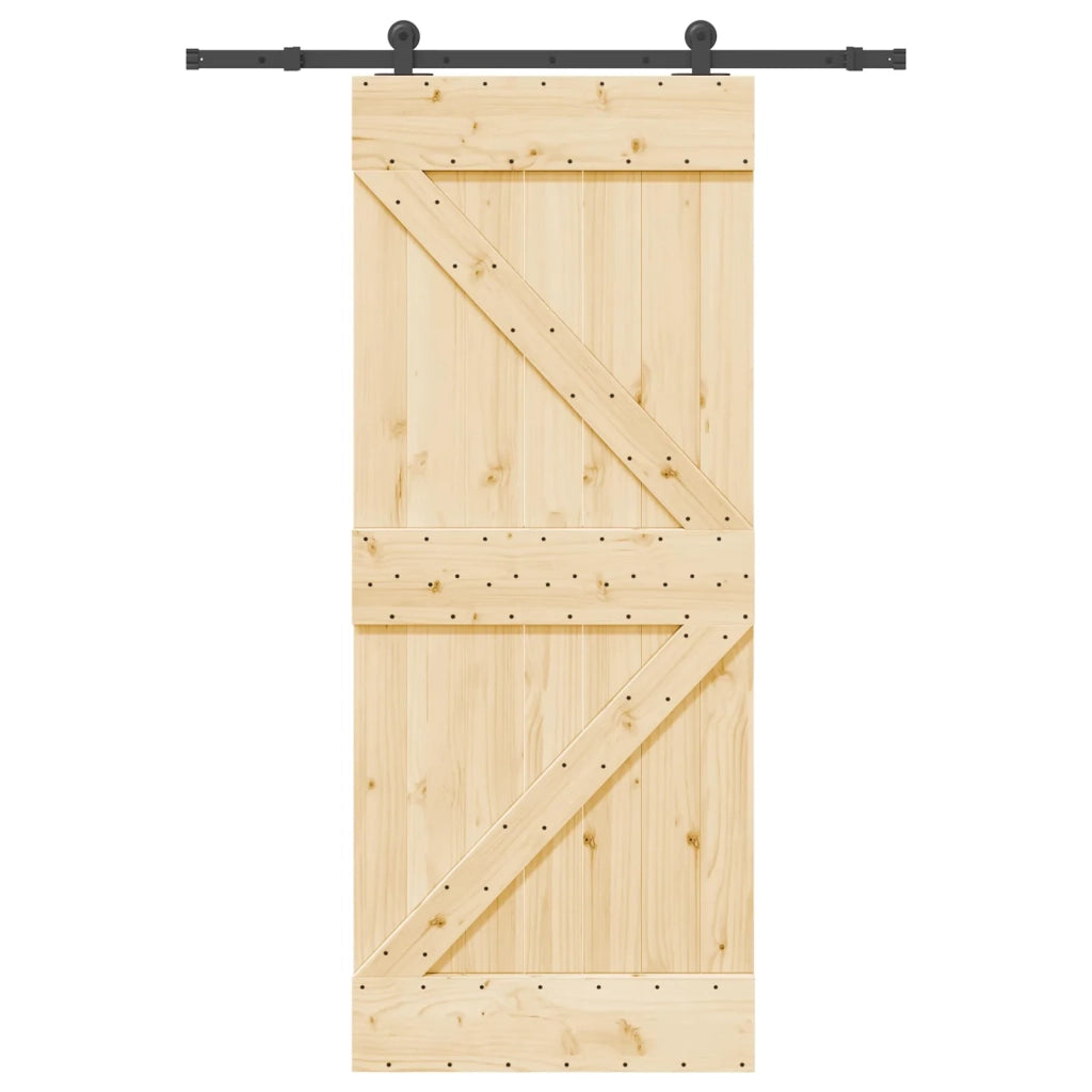 Porta scorrevole NARVIK 85 x 210 cm (152,5 cm) Naturale e Nero 3445216