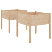 2 pz Fioriere | Cassetta per fiori | Vaso da Giardino 70x70x70 cm Legno Massello di Pino