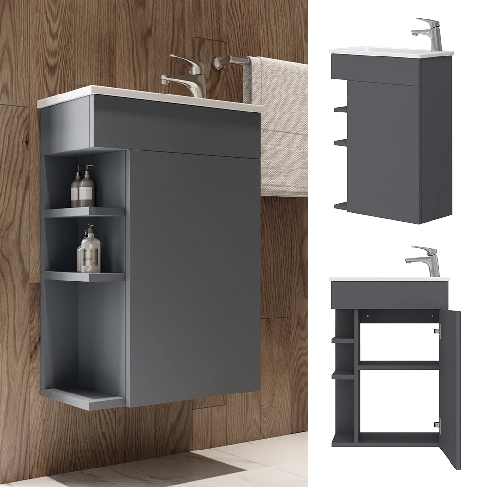 Vicco Set mobili bagno Antracite 2 parti, con lavabo