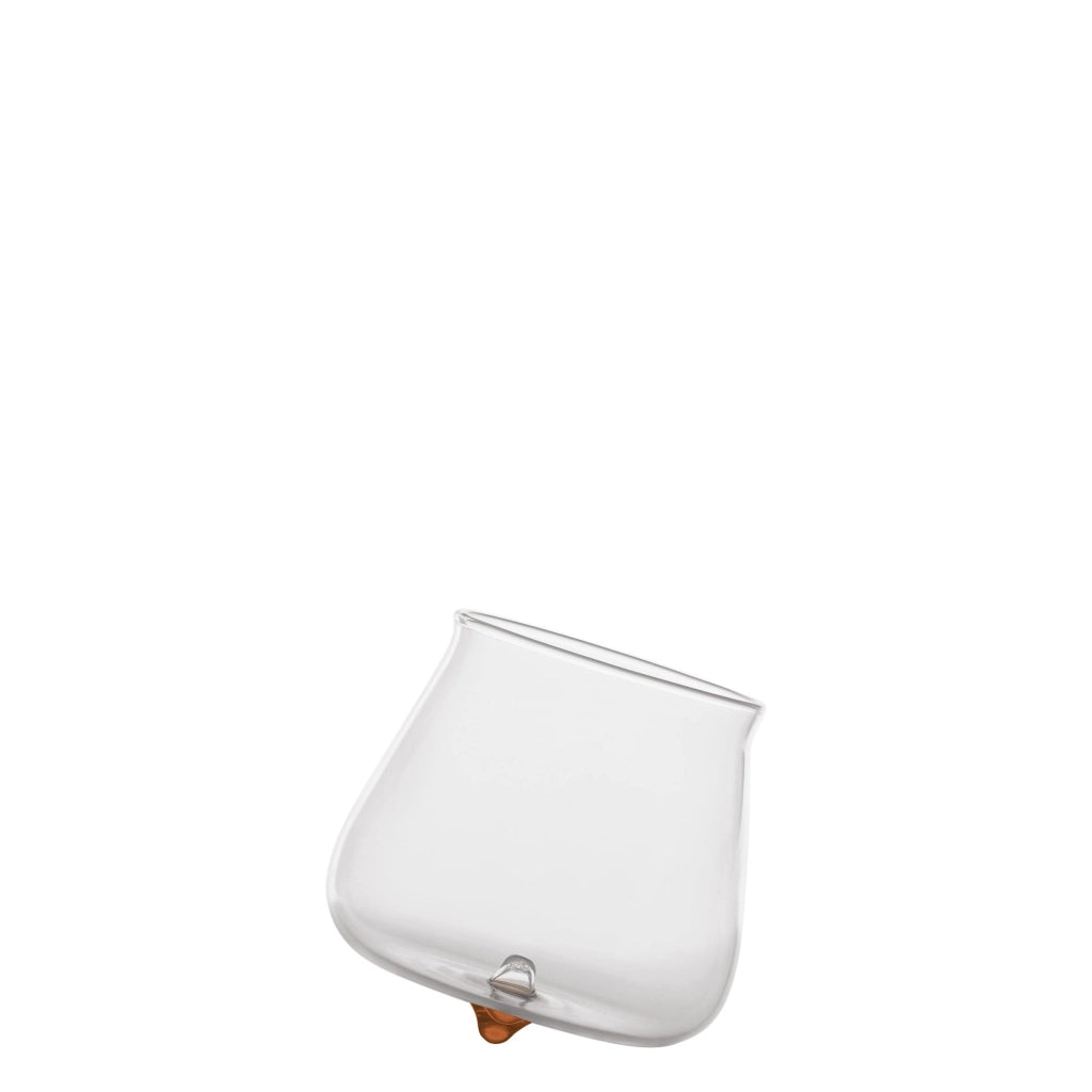 Pirolo Set 6 Bicchieri Junior Ambra in Vetro Borosilicato - Design a Trottola Rotante, Resistenti allo Shock Termico, Ideali per Bevande Eleganti