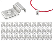 Clip per cavo in metallo - 18 mm - Set di 60 pezzi - Per irrigazione e cavi - Duraturo e resistente