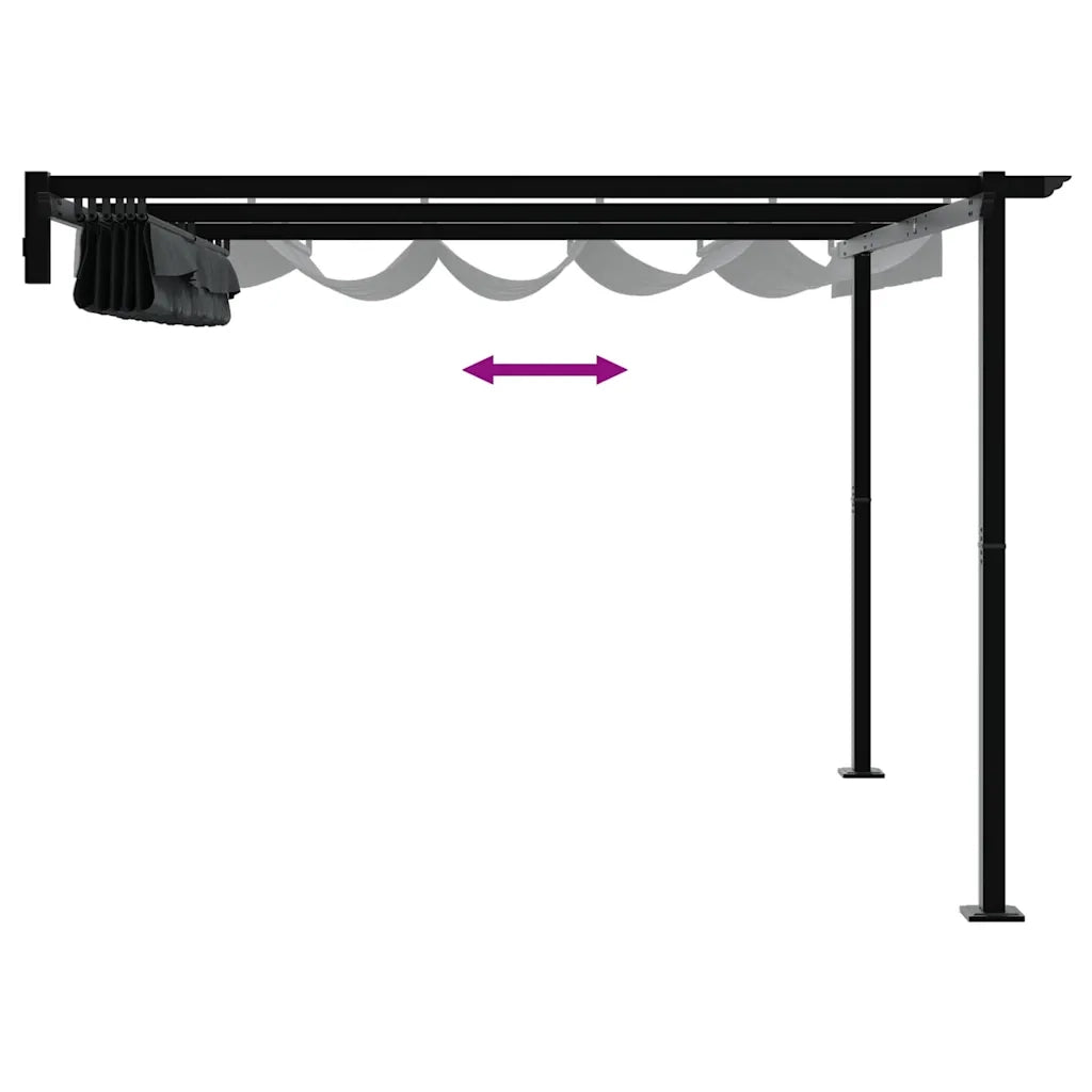vidaXL Gazebo a Muro Antracite Acciaio