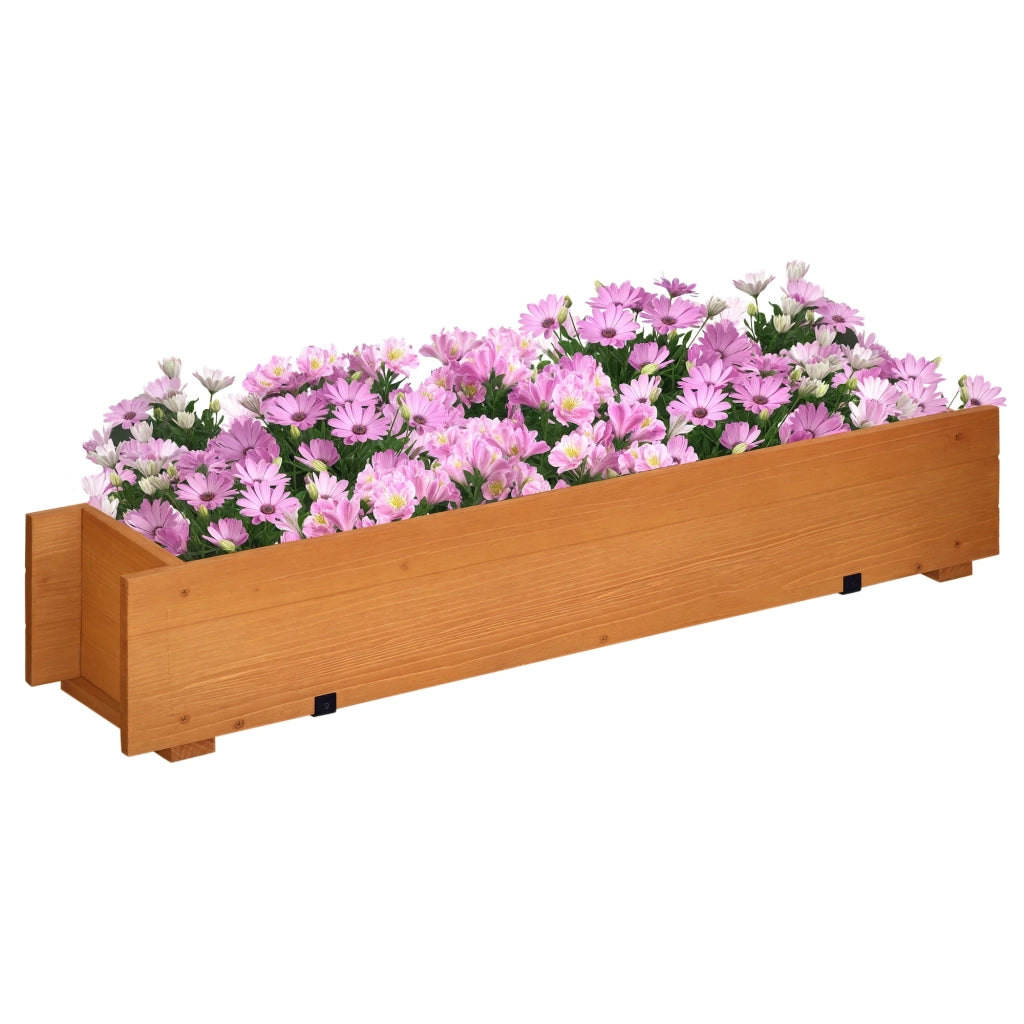 Fioriera rettangolare in legno per orto ¨C zephmum ¨C 91x18x16.5 cm marrone