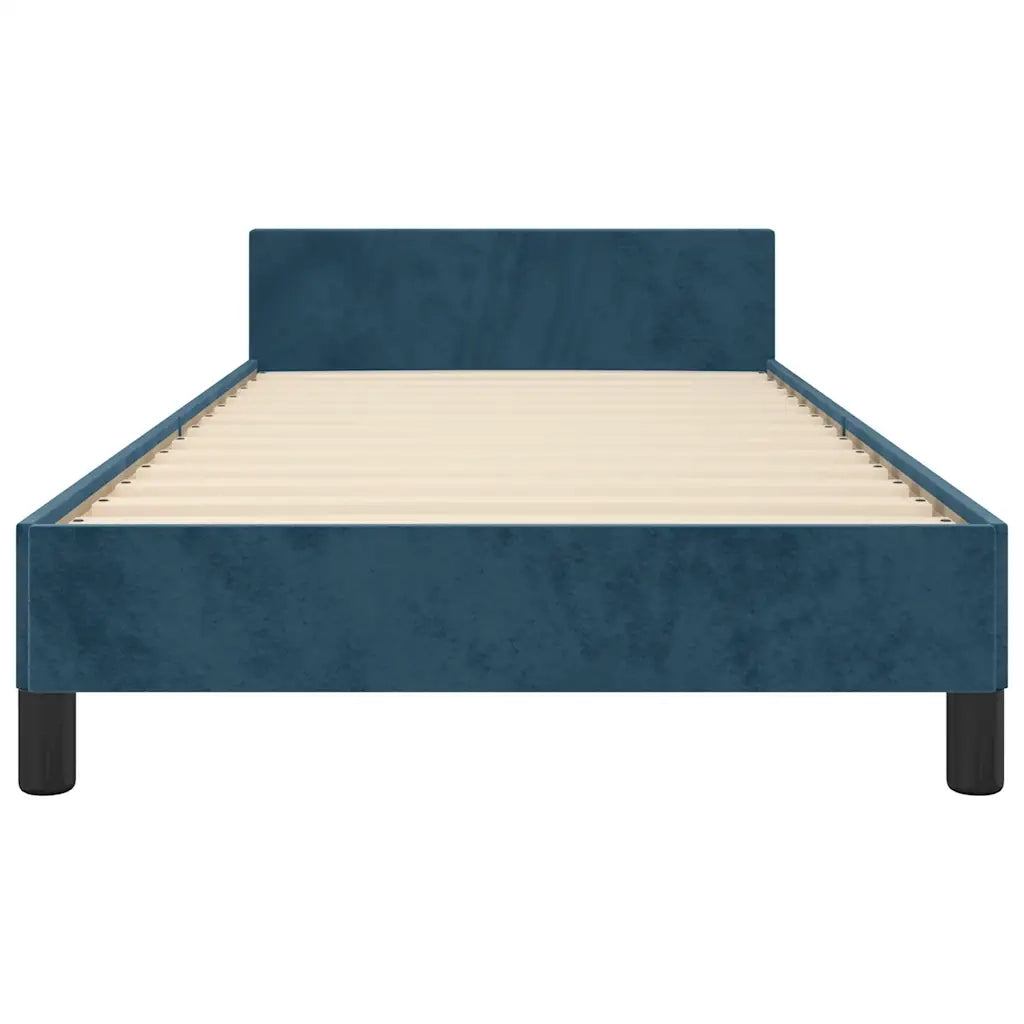 Giroletto con Testiera Blu Scuro 90x200 cm in Velluto