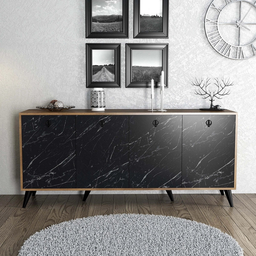 Credenza in legno "Elite" - 180 x 45 x 80 cm - Nero