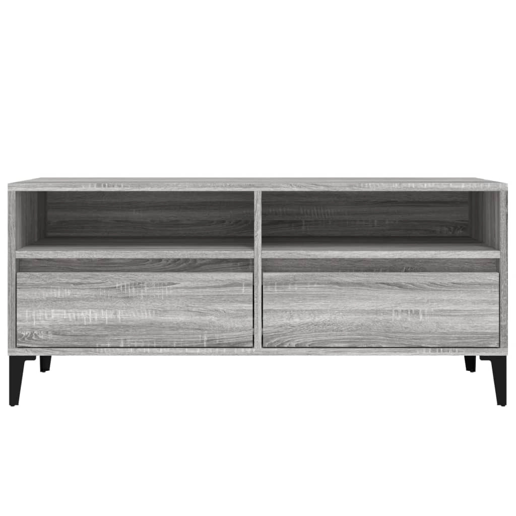 Mobile TV multimediale mensola TV credenza TV sala da pranzo soggiorno camera da letto Sonoma 100 x 34,5 x 44,5 cm legno ingegnerizzato grigio 02_0028324