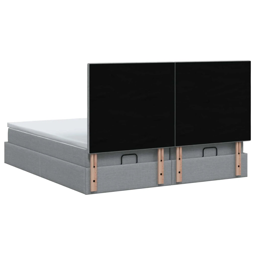 Letto Ottomano con Materasso e LED Grigio Chiaro 160 x 200 cm 3458451