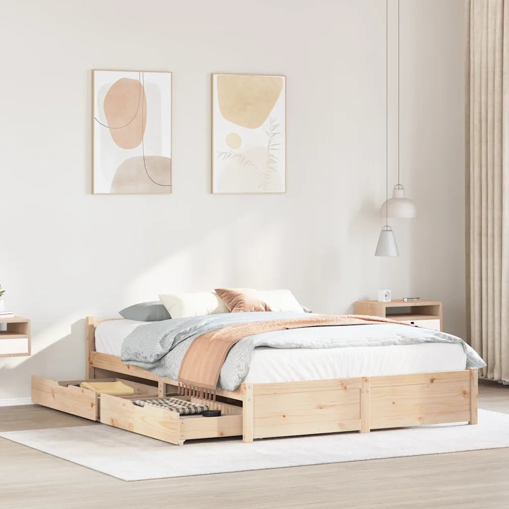 vidaXL Letto senza Materasso 140x190 cm in Legno Massello di Pino