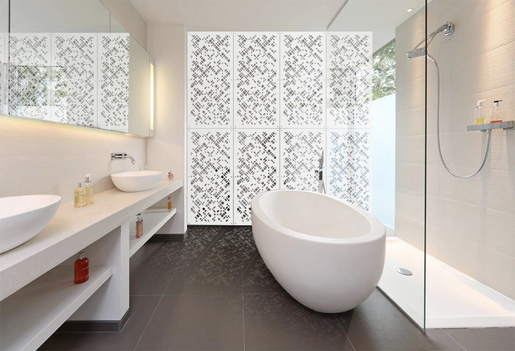 PIXEL - Pannello in PVC traforato - Parasole Misura: 50x150 cm, Colore: bianco