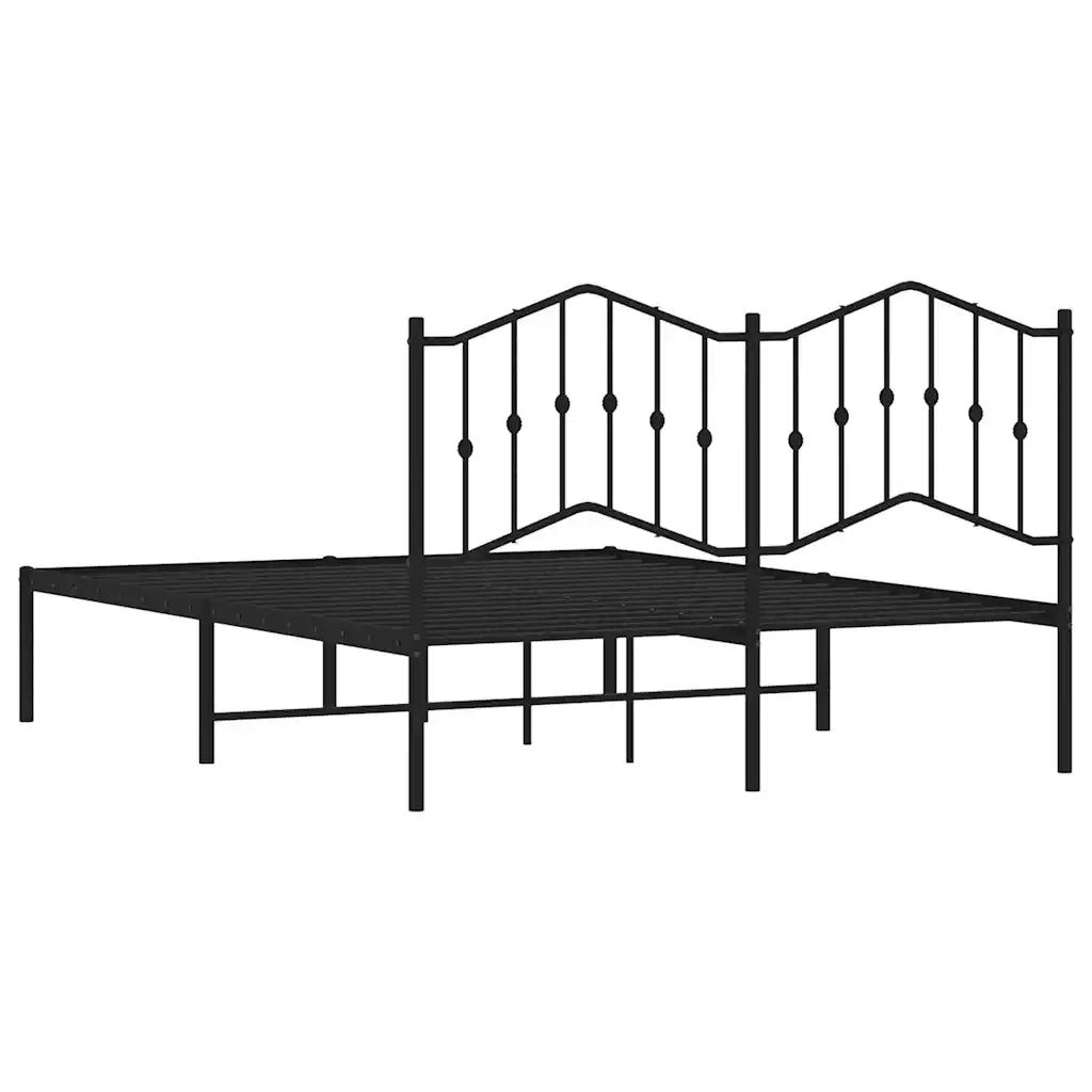 Giroletto con Testiera in Metallo Nero 150x200 cm 373791