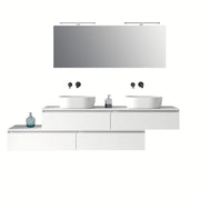 Composizione doppio lavabo 9 pezzi ASTRA bianco opaco