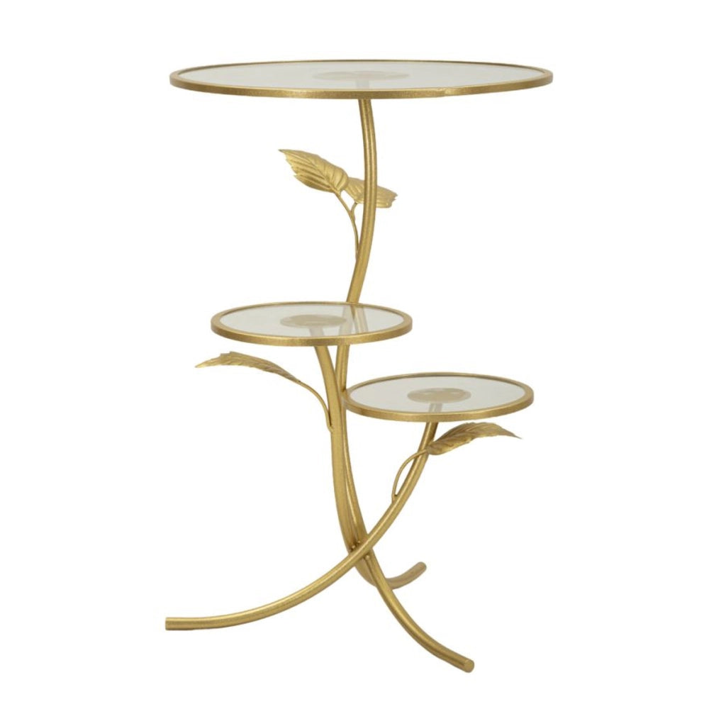 Tavolino VKH802, Oro, Metallo, 54x54x69,5 cm