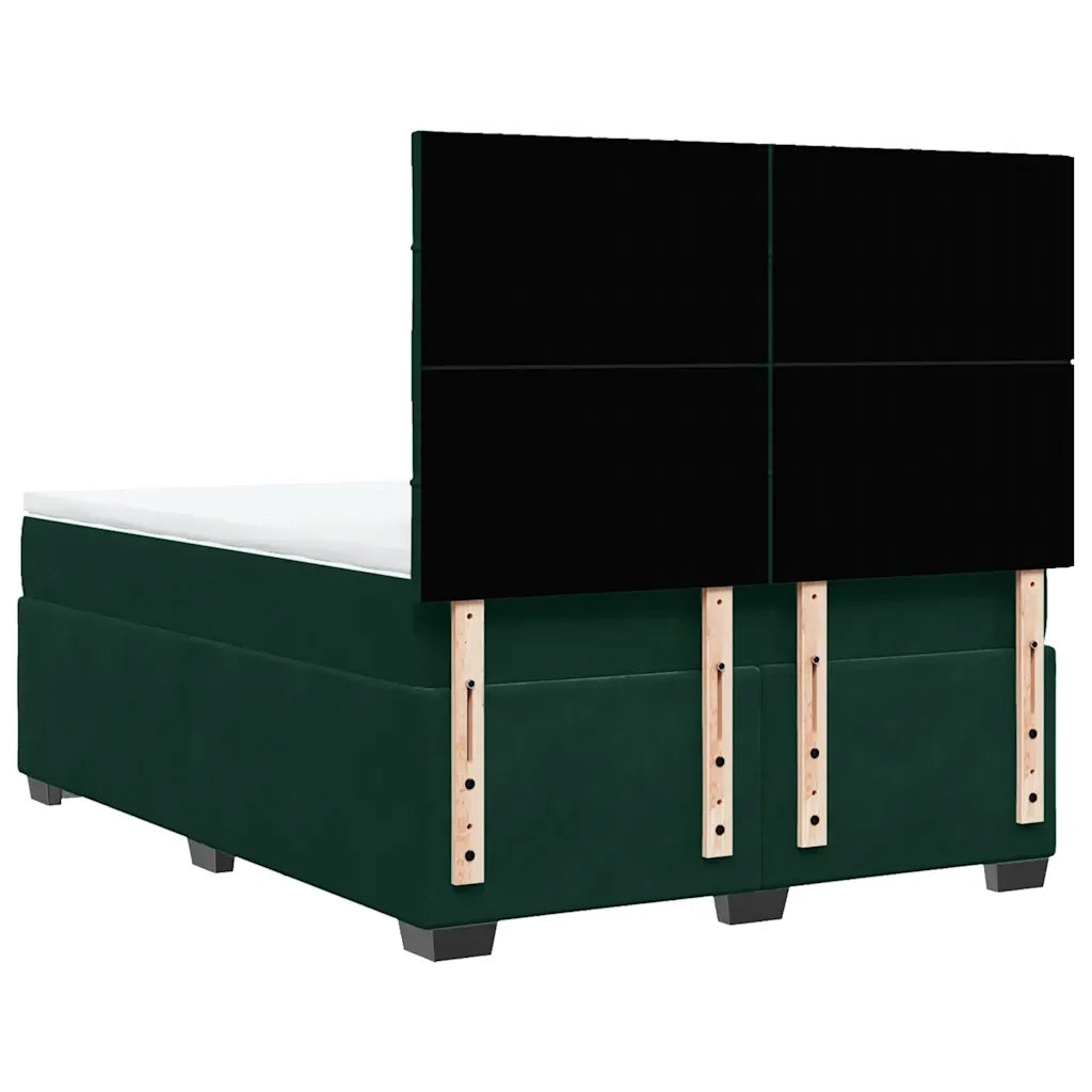 Giroletto a Molle con Materasso Verde Scuro 140x190 cm Velluto 3290909
