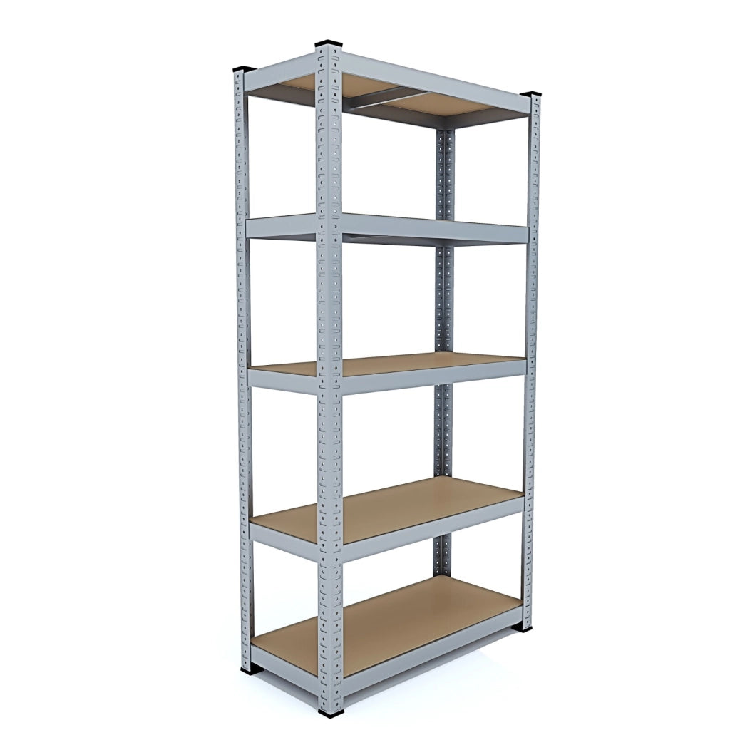 Set Di 3 Scaffali In Metallo E MDF Ad Alta Portata Fino A 875 Kg Con 5 Ripiani Regolabili Ideale Per Garage Officina Cantina Capannone Magazzino Design Modulare 180 X 90 X 40 Cm