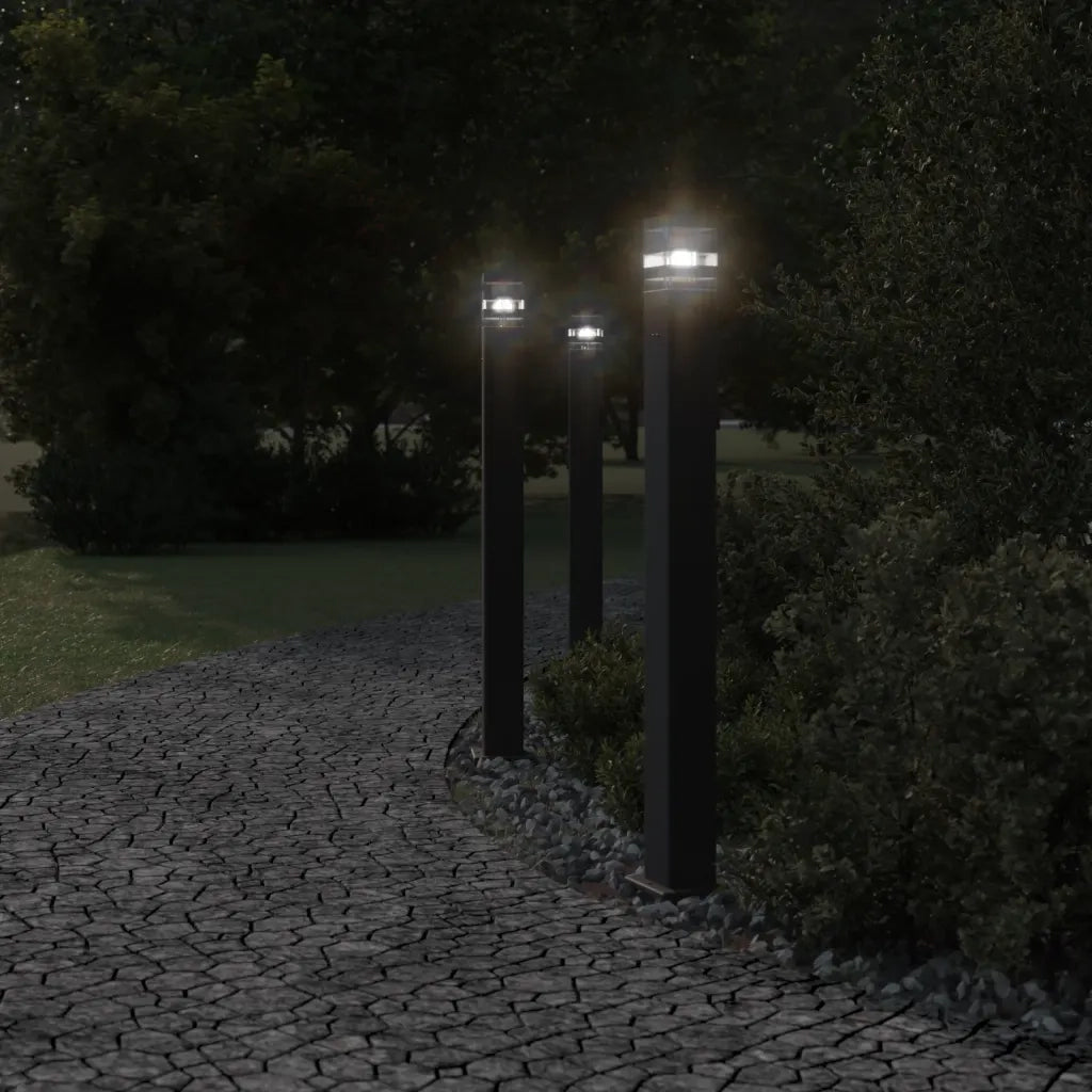 Lampada da Terra per Esterni con Presa Nera 110 cm Alluminio CFW3807134