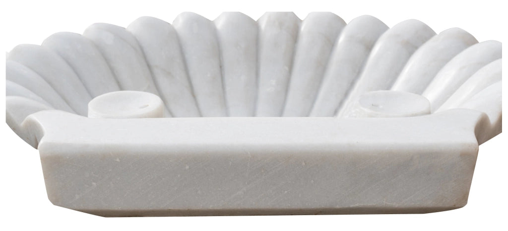 Biscottini Lavandino a conchiglia in marmo bianco L64xPR50xH12 cm