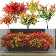 13 pezzi di fiori artificiali per decorazione esterna, fiori di cedro, alghe marine, eucalipto per l'autunno, giardino, terrazzo, vetrata, cucina, arredamento di interni
