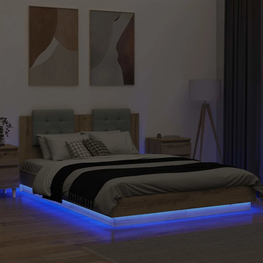 Struttura letto con testata Rovere artigianale 140 x 200 cm
