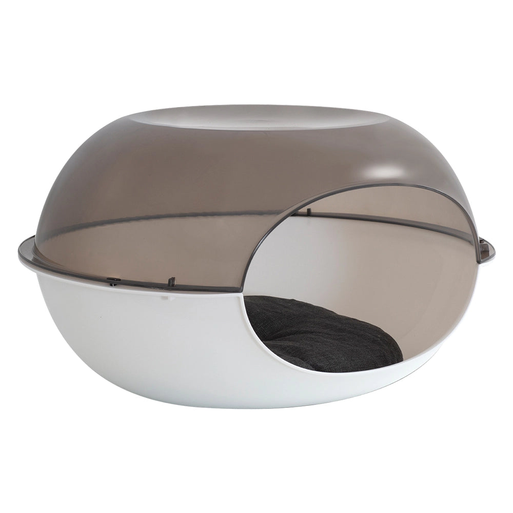 CUCCIA CON CUSCINO 'LUNA' bianco / fumè - cm 57 x 48 x h. 31  - MP BERGAMO S.R.L.