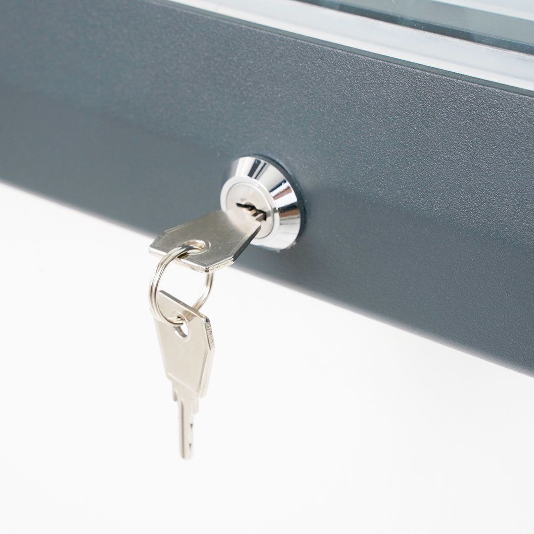 Bacheca da Esterno con Apertura a Ribalta 80,5x106,7x4,7 cm in Alluminio con Led Grigio Antracite
