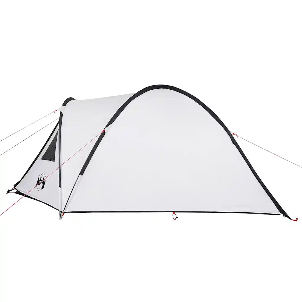 Tenda Campeggio a Cupola 4 Persone Bianca Tessuto Impermeabile