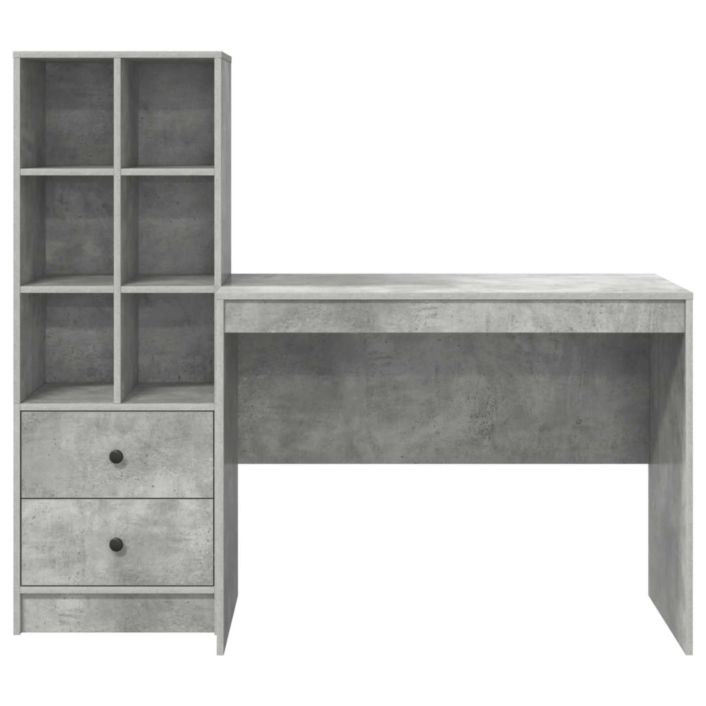 Scrivania con cassetto 2 pcs Grigio cemento 3337372