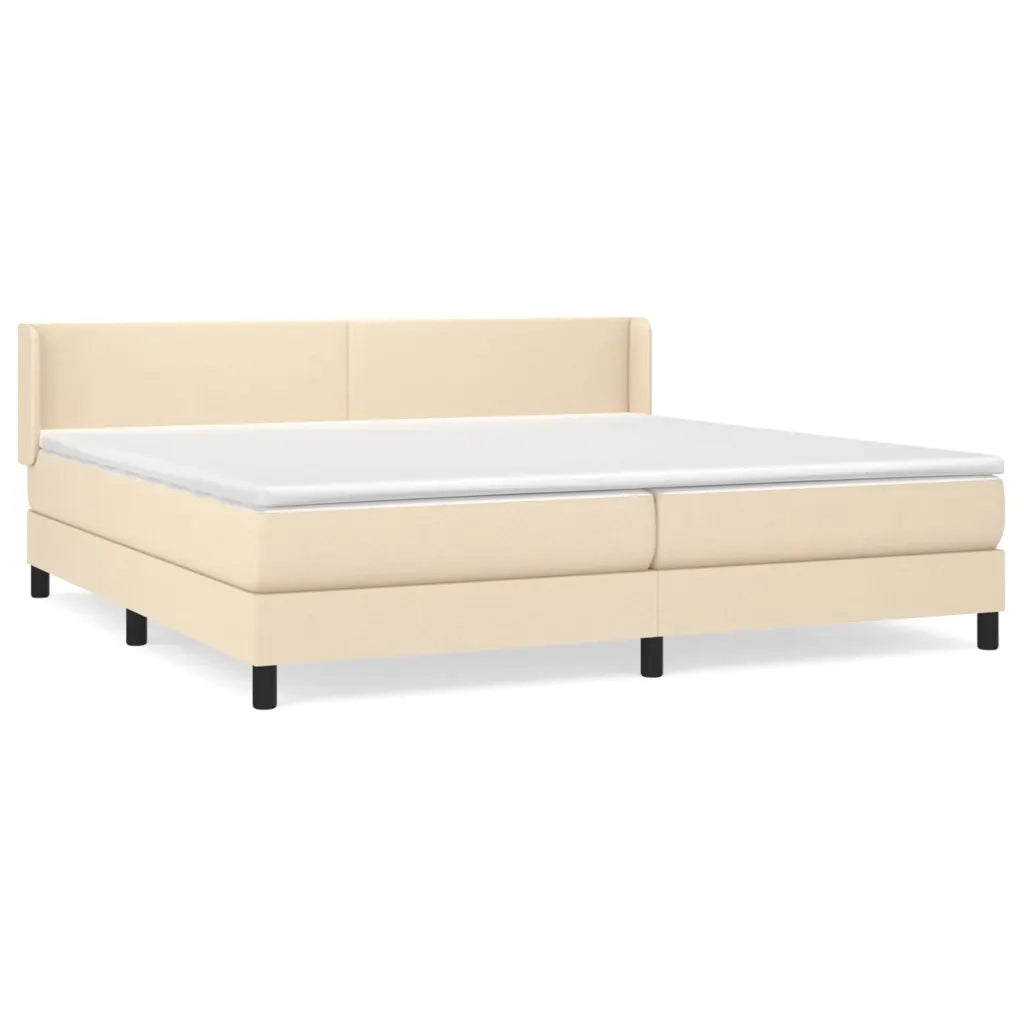 Giroletto a Molle con Materasso Crema 200x200 cm in Tessuto
