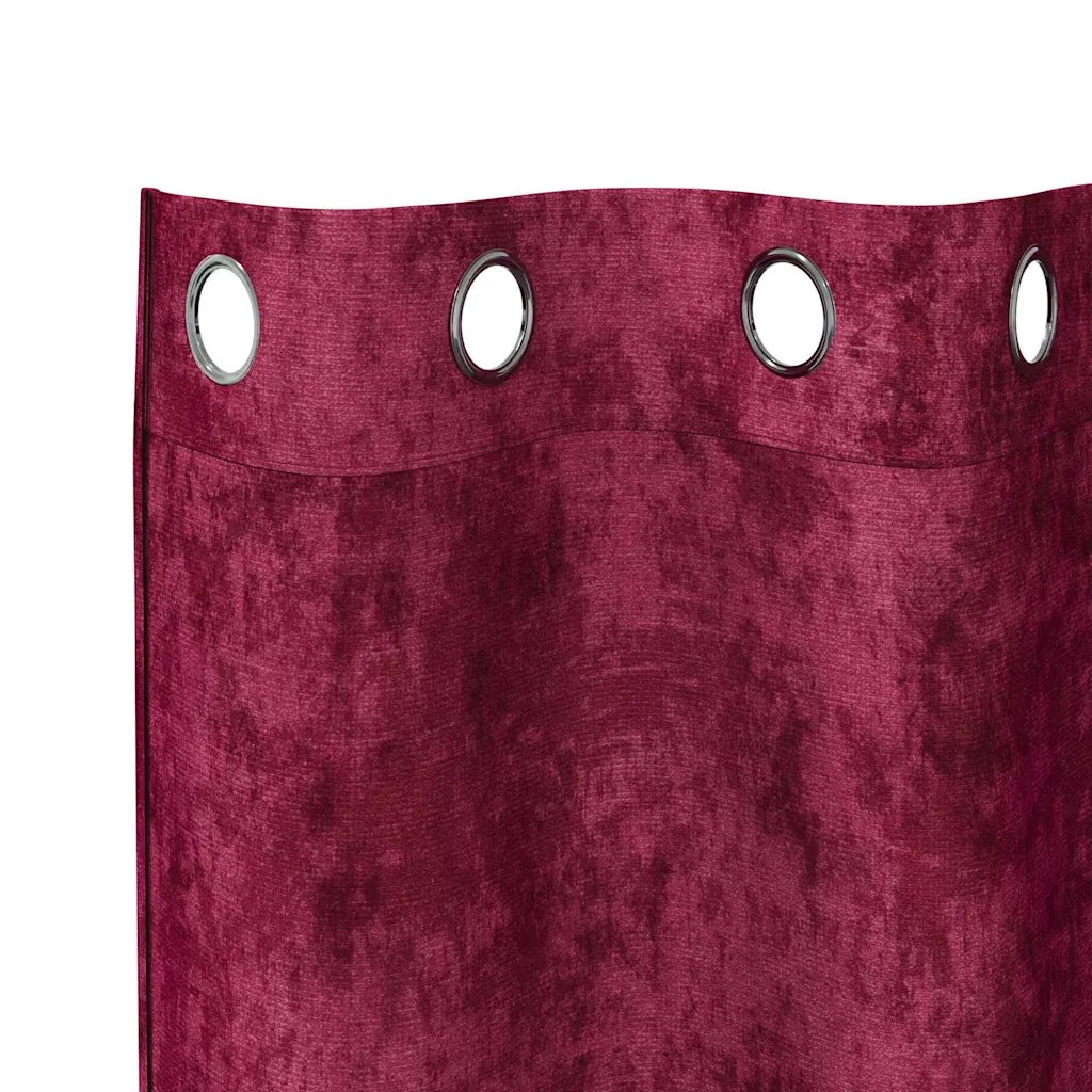 Tende in Velluto 2 pz Rosso vino 225 x 140 cm Velluto 4107645