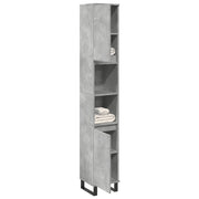 Armadietto Bagno Grigio Cemento 30x30x190 cm Legno Multistrato