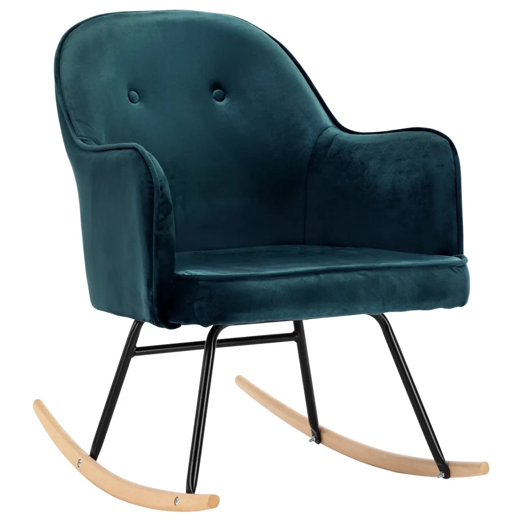 Sedia a Dondolo Blu in Velluto CFW5732376