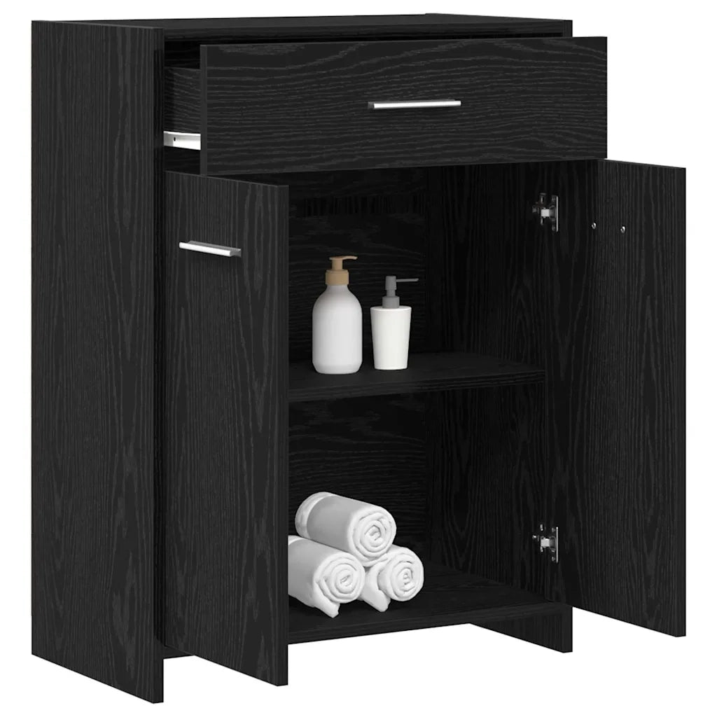Mobile da Bagno Rovere Nero 60 x 33 x 80 cm Legno multistrato 862551