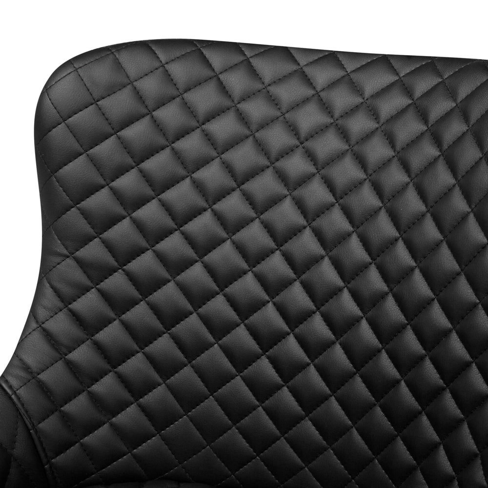 Set di 2 sedie da pranzo con rivestimento in ecopelle nera stile eclettico glamour