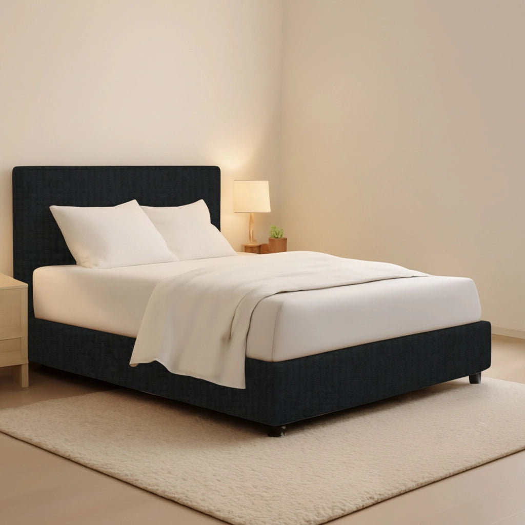 Lichfield, Letto Matrimoniale Sfoderabile Made in Italy, Grigio Scuro