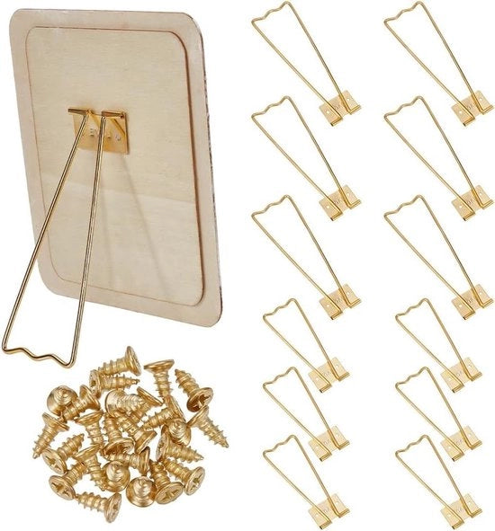 12 pezzi di supporto per cornice da tavolo in alluminio - oro - con 24 pezzi di viti - supporto posteriore - supporto da tavolo