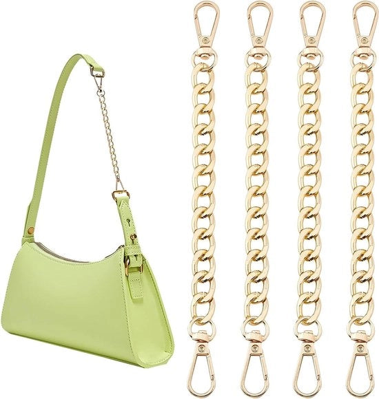 Estensione Portafoglio a Catena 20 cm - 4 Pezzi in Alluminio Giallo - Sostituzione DIY di Borsa a Mano