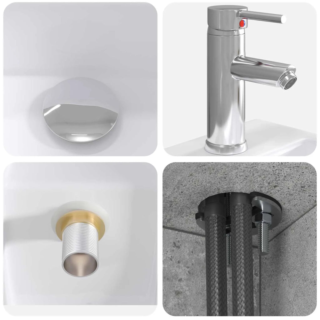 Set di mobili per il bagno 2 pz Grigio Cemento 3403971
