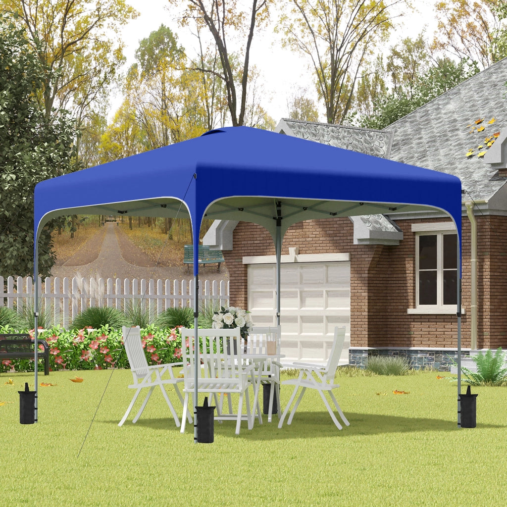 Cenador da giardino 2,5x2,5x2,7 m con altezza regolabile ¨C zephmum ¨C blu, impermeabile, anti-UV