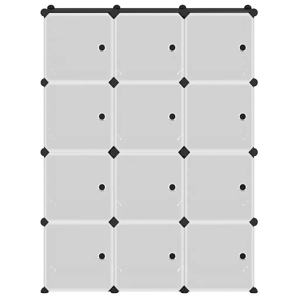 Organizzatore Portaoggetti con 12 Cubi e Ante Trasparenti in PP CFW7968268