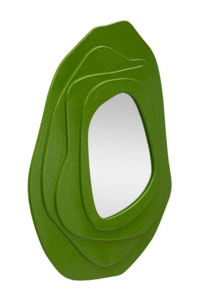 Specchio Brennero, Specchiera, Articolo d'arredo a muro, Decorazione con specchio, 90x4 h97 cm, Verde