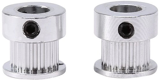 Tandriemschijven in Alluminio Lega - 2 pezzi - 20 denti - Diametro esterno 16 mm - Diametro interno 8 mm - Spessore 6 mm - Poletti