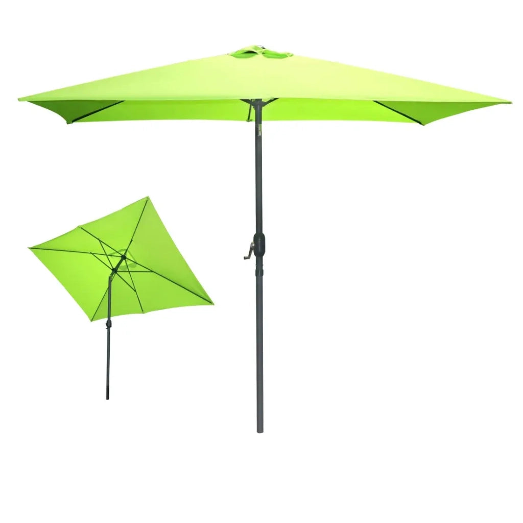 L'indispensabile estate: Ombrellone inclinabile verde mela + custodia anti-UV + piedi in cemento 25Kg