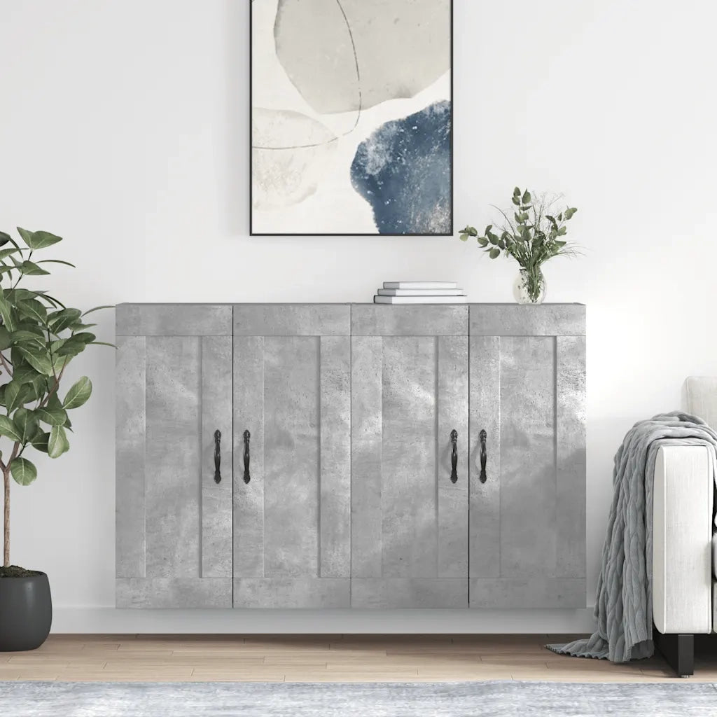 Armadietti a Parete 2 pz Grigio Cemento in Legno Multistrato CFW3399768