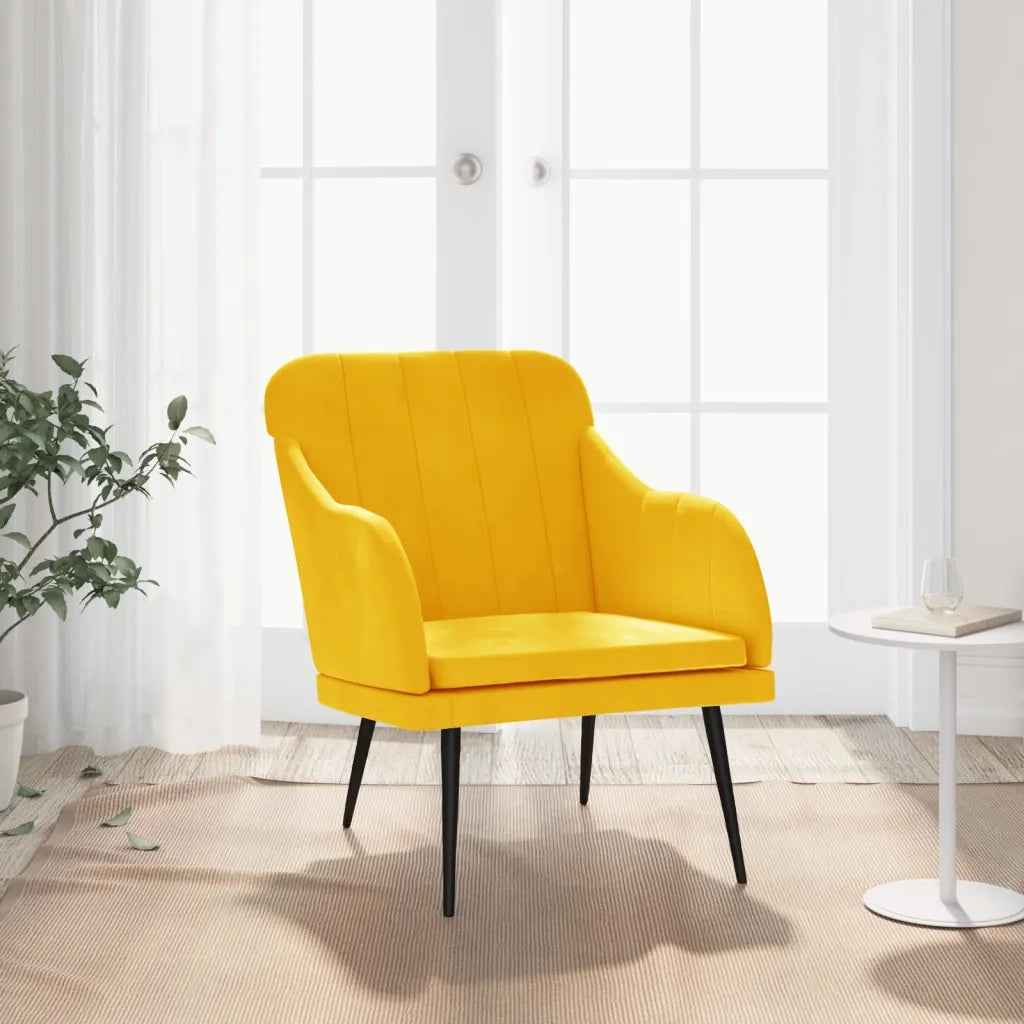 Poltrona Gialla 63x76x80 cm Velluto 351460