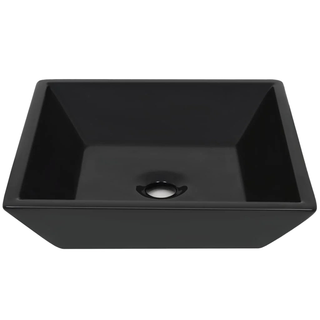 Lavandino bagno quadrato 41,5 x 41,5 cm ceramica nera 02_0002543