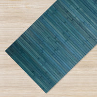 Tappeto Passatoia In Vero Bamboo Tappeto Cucina Ingresso In Legno Antiscivolo Aderente Lavabile E Antimacchia Tagliabile  - Blu - 50x400 cm