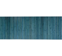 Tappeto Passatoia In Vero Bamboo Tappeto Cucina Ingresso In Legno Antiscivolo Aderente Lavabile E Antimacchia Tagliabile  - Blu - 50x300 cm