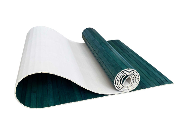 Tappeto Passatoia In Vero Bamboo Tappeto Cucina Ingresso In Legno Antiscivolo Aderente Lavabile E Antimacchia Tagliabile  - Blu - 50x100 cm