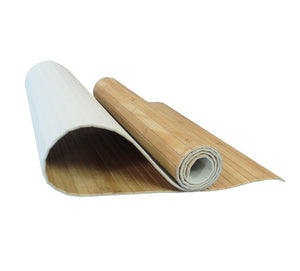 Tappeto Passatoia In Vero Bamboo Tappeto Cucina Ingresso In Legno Antiscivolo Aderente Lavabile E Antimacchia Tagliabile  - Naturale - 50x100 cm