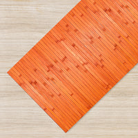Tappeto Passatoia In Vero Bamboo Tappeto Cucina Ingresso In Legno Antiscivolo Aderente Lavabile E Antimacchia Tagliabile  - Arancione - 50x100 cm
